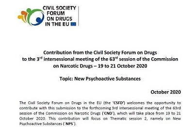 Contribution from the Civil Society Forum on Drugs to the 3rd intersessional meeting of the 63rd session of the Commission on Narcotic Drugs – 19 to 21 October 2020